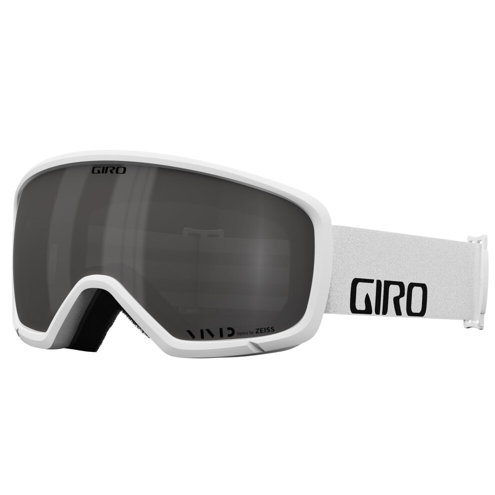 Giro Ringo Ski Goggles - Snowboard Goggles For Men Women & Youth - Wordmark Strap With Vivid Smoke Lens White