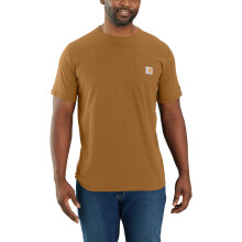 Carhartt Men's Standard Force Relaxed Fit Midweight Short-Sleeve Pocket T-Shirt, Carhartt Brown, XX-Large