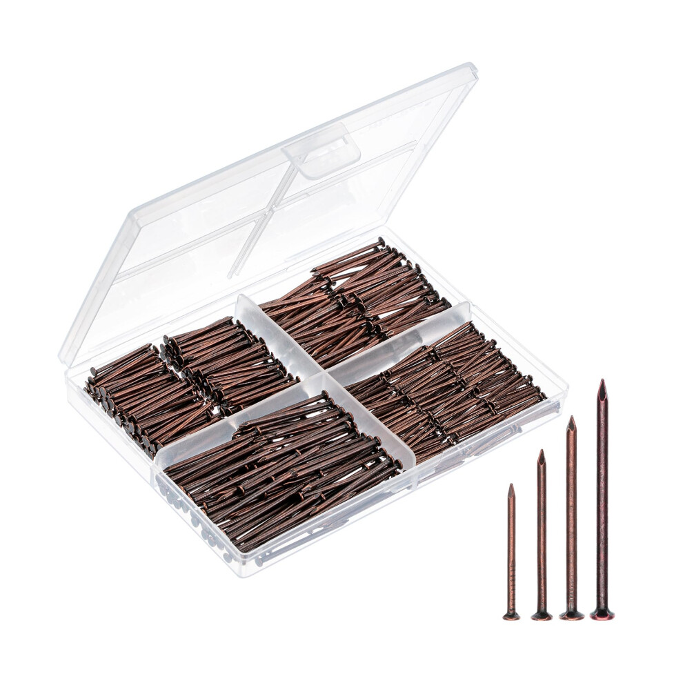 Mr. Pen Bronze - Nail Assortment Kit 600 Pcs 4 Sizes Small Nails For Hanging Pictures Finishing Nails Wall Nails For Hanging Pin Nails Hardware