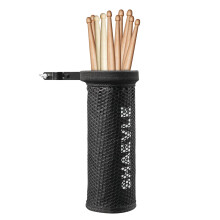 SHAEVLE Drum Stick Holder Adjustable Nylon Drum Stick Bag with Clamp-On Lockable Alloy Steel Heavy Duty Clamp for Drumsticks Mallets Up to 5 Pairs Bl
