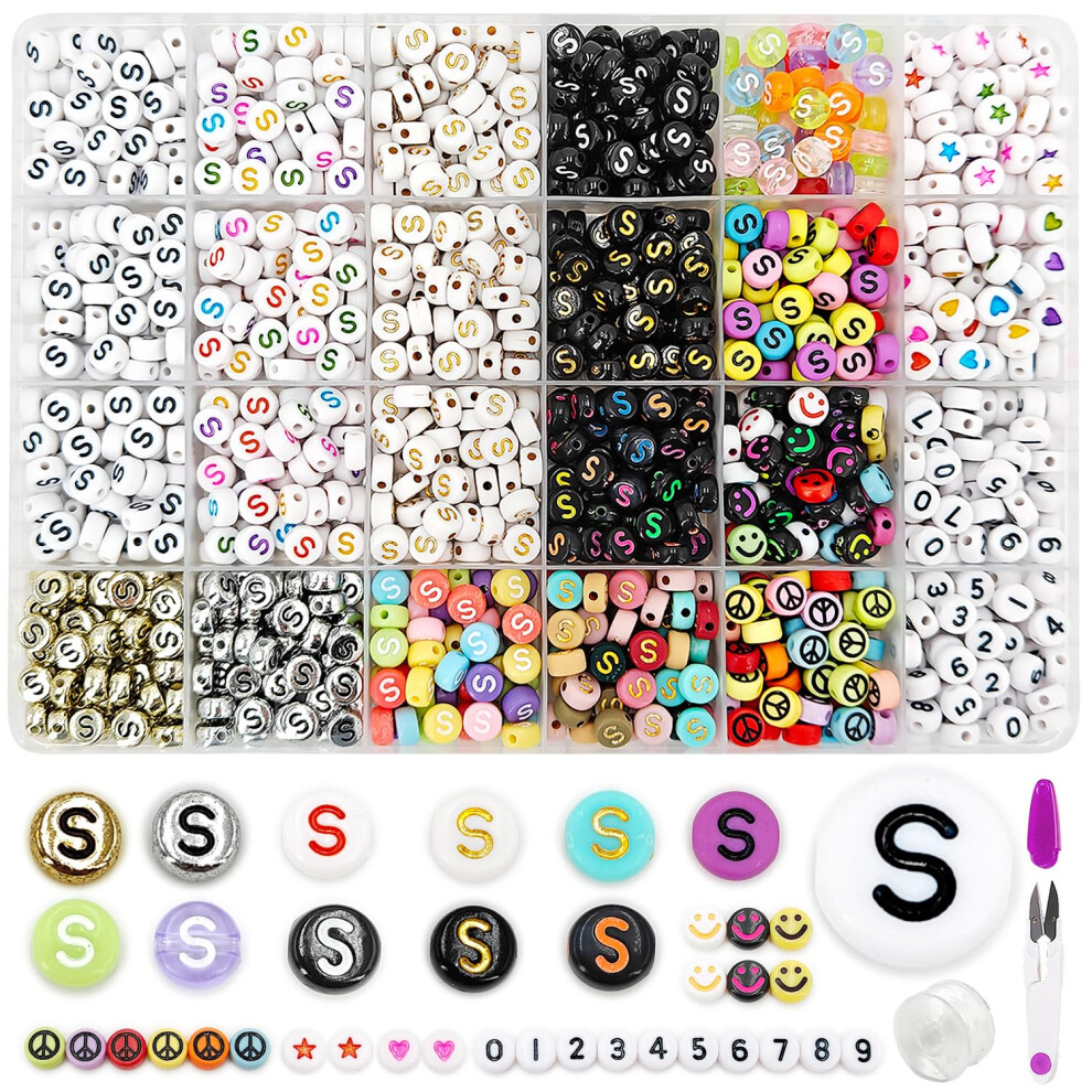 Miiim 1200PCS 12 Style Litet S Kekeski Alfabet Do Bracelety Making 4X7Mm Okragly Liter-image