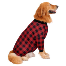 HDE kutyapizsama egyrszes jumpsuit knnyu kutya PJ-s ing M-3XL kutyknak Buffalo Plaid - 3XL