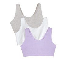 Fruit of the Loom Dames Tank Beha - Ultieme Comfort & Ademend, Lilac Whisper/Wit/Grey Heather