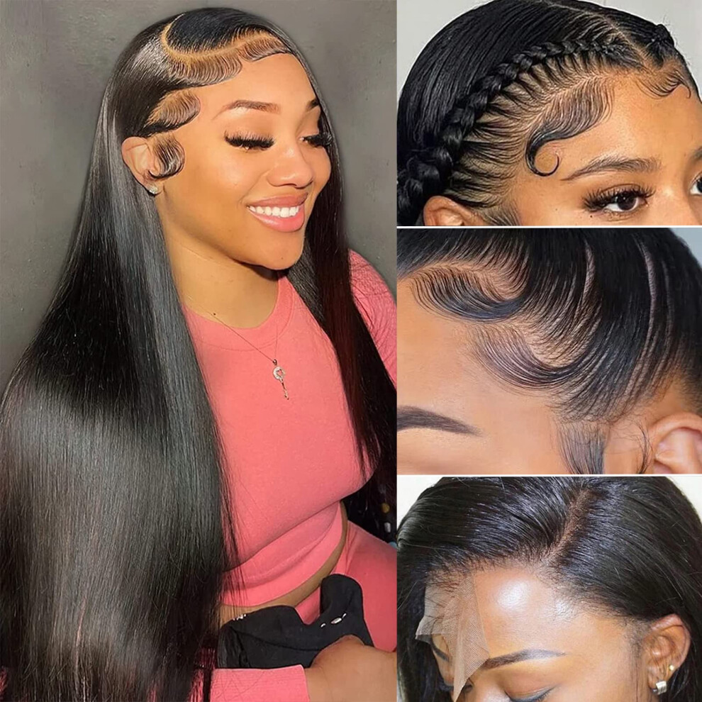 Lipai Hair Unisex Not,Specified Straight Lace Front Wigs Human Hair Pre Plucked 13X4 Hd Transparent Lace Frontal Wigs Human Hair Natural Hairline 220% Density Glueless Bra