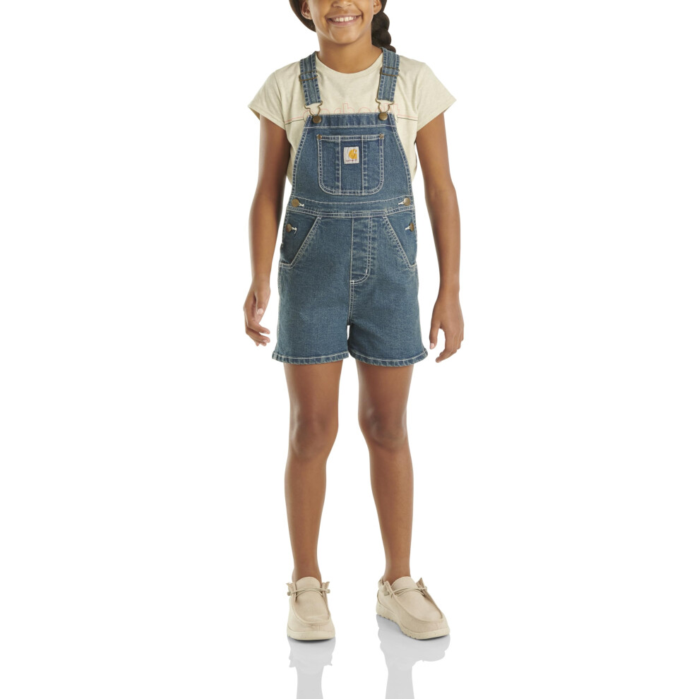 Carhartt Girls Loose Fit Jean Overall Shorts Denim Shortalls  Medium Wash Denim Blue  5