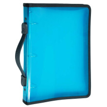 JAM PAPER Plastic Rits 1 inch Binder - Blauw 3 Ringband - Afzonderlijk verkocht