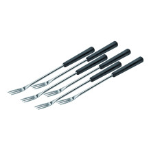Kuhn Rikon 6 Piece Cheese & Meat Fondue Forks With Plastic Handles Small Silver/Black