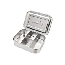 LunchBots Kleine Protein Packer Bento-Box  Extra kleiner unterteilter Snackbehlter aus Edelstahl  4 Abschnitte fr 2856 g Nsse, Fleisch, Ks