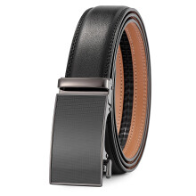 Lingli herenriem met ratel, automatische gesp, bruin/zwart, passend passend te maken, 35 mm breed, 0088-110, ZWART NA PA