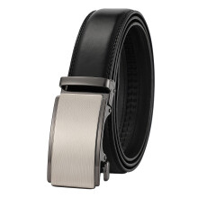 Lingli herenriem met ratelsluiting en automatische gesp bruin/zwart-pasvorm-35 mm breed-888-140-zwart 138