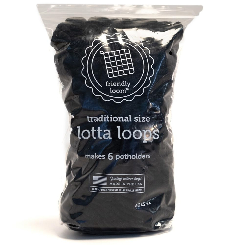 Telar Amistoso | Lotta Loops - 7 Lazos Negros Para Agarraderas De Tama O Tradicional | Crea 6 Agarraderas De Algod N-image
