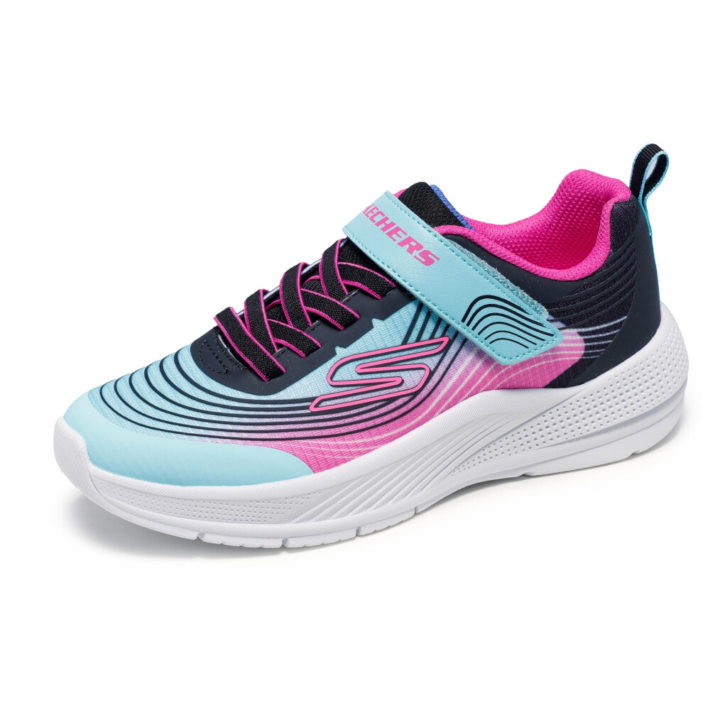 Skechers Girls MICROSPEC Advance Sneaker  Aqua/Purple  7 Toddler