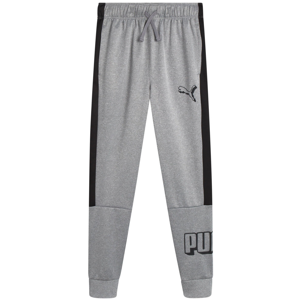 PUMA Boys' Jogger Pants - Soft Performance Fleece Athletic Jogger Sweatpants for Boys (8-20)  Size 14-16  Grey Vibe