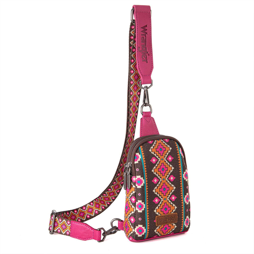 WRANGLER Aztec Crossbody Sling Bags for Women Cross Body Purse with Detachable Strap WG2205-210HPK
