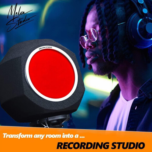 Melon Studio Microfoon windscherm Popfilter voor Mic, Vocal Isolation Booth Draagbare Apparatuur, Akoestische Opnamefilter 1