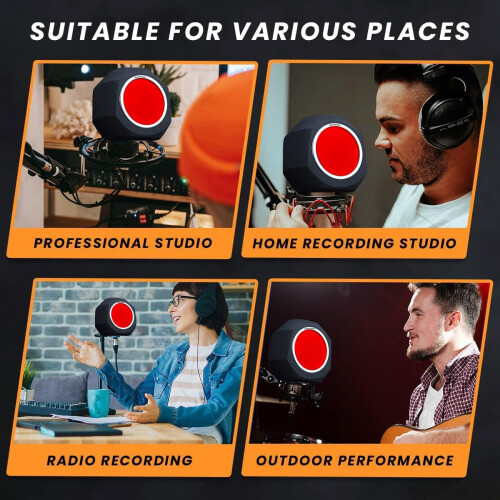 Melon Studio Microfoon windscherm Popfilter voor Mic, Vocal Isolation Booth Draagbare Apparatuur, Akoestische Opnamefilter 2