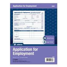 Adams Applications for Employment 8.5 x 11 Inch 25-Pack White (9288ABF)