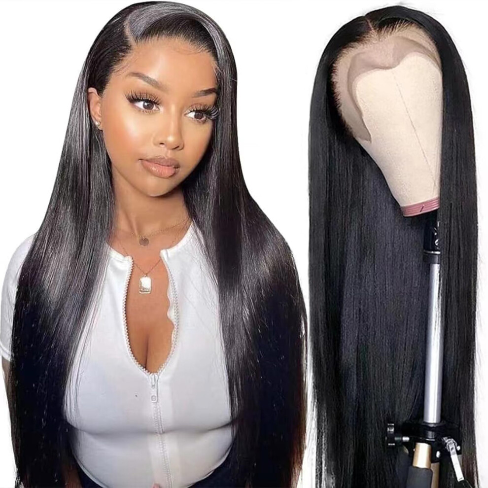 Lipai Hair Unisex Not,Specified Straight Lace Front Wigs Human Hair Pre Plucked 13X4 Hd Transparent Lace Frontal Wigs Human Hair Natural Hairline 220% Density Glueless Bra