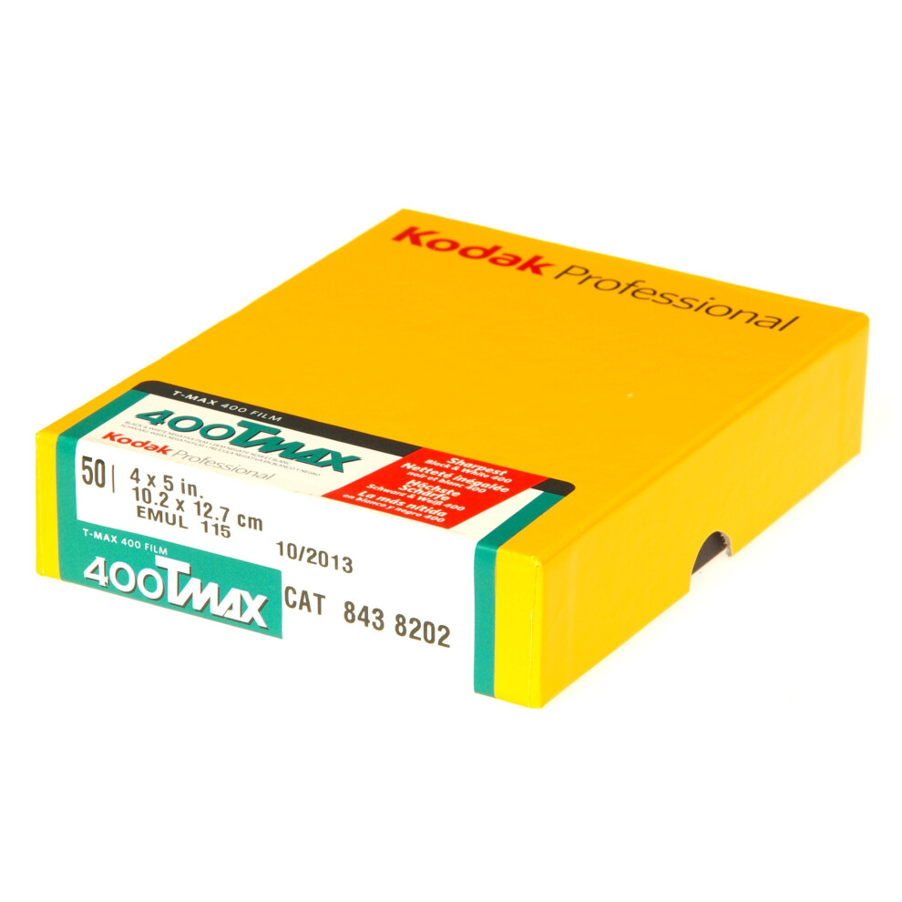 Kodak 843 8202 400 TMAX Professional ISO 400  4X5 (50 Sheets) Black and White Film (Yellow)