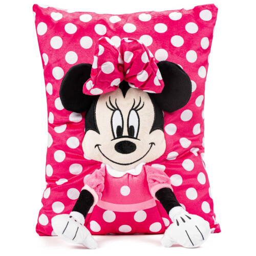 Travesseiro Snuggle 3D Disney Minnie Mouse - Travesseiro de pelcia rosa super macio - Mede 15 polegadas