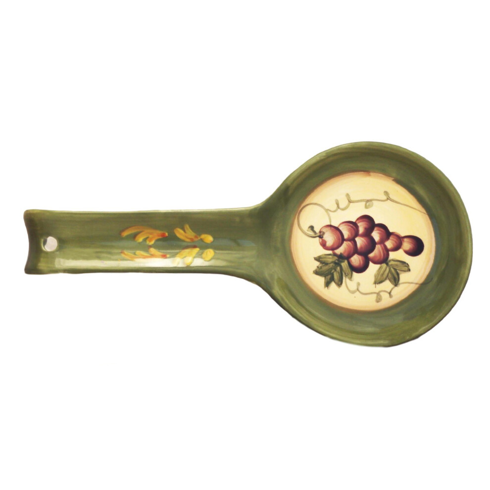 Repose-cuillère en céramique ACK (raisin) Support de cuillère de cuisine pour comptoir de cuisine Repose-ustensiles pour cuillère Louche Spatule