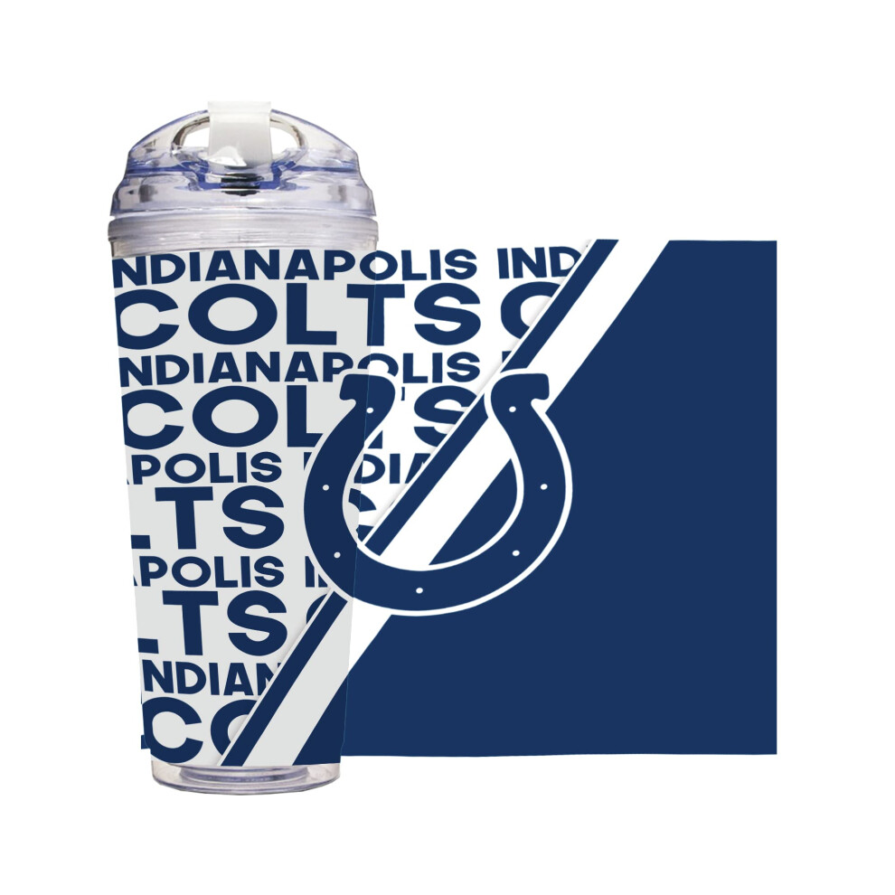 Rico Industries Nfl Football Indianapolis Colts 24Oz Acrylic Tumbler With Hinged Lid