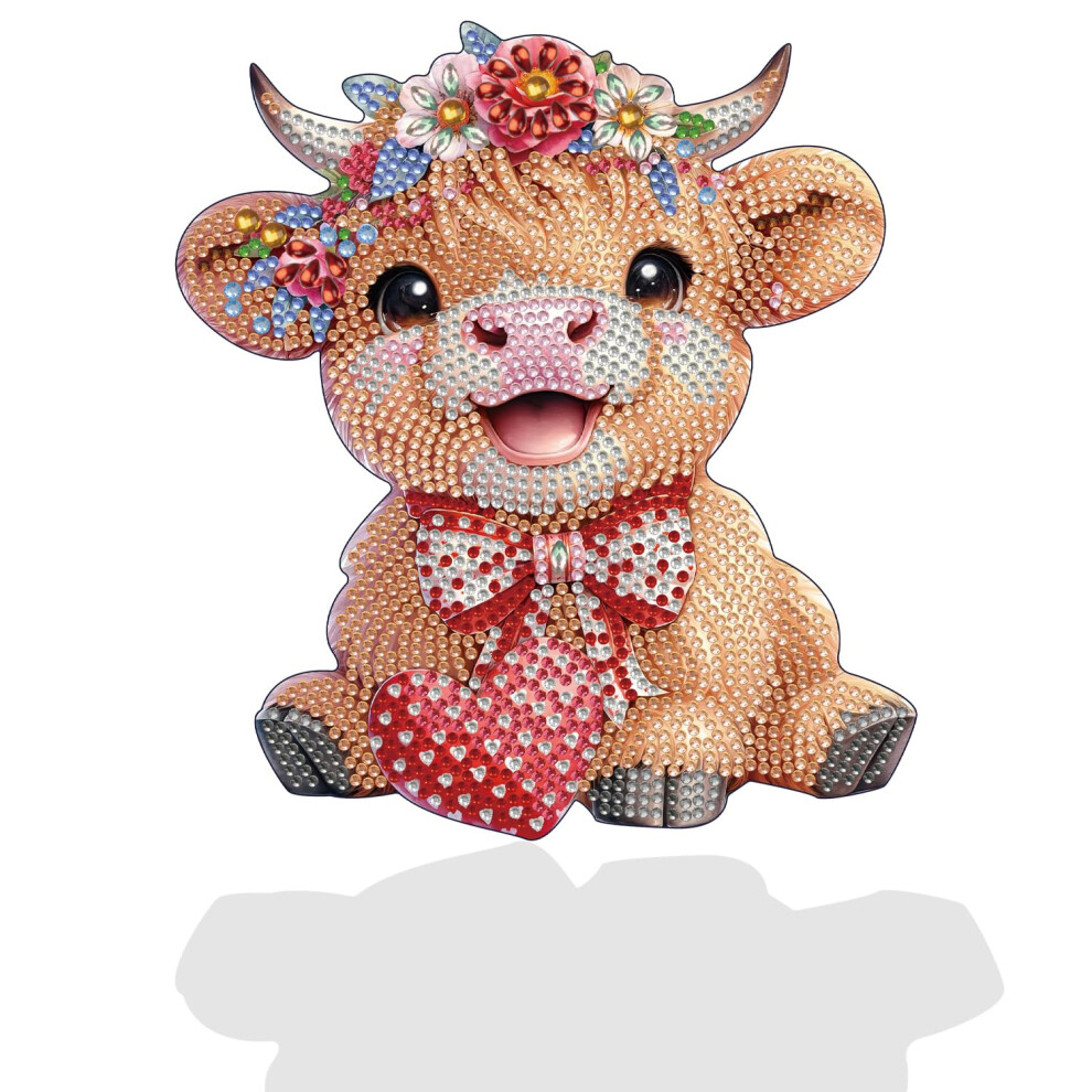 Pintura De Diamante De Vaca Para Mesa: Kits De Arte De Diamante Diy Para Adultos, Figuras, Estatuas De Gemas De Diamantes De Imitaci N De Formas-image