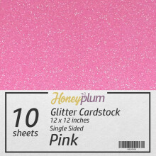 Papel Cartão Glitter Rosa - 10 Folhas Papel Glitter Premium - 12" x 12" Para Scrapbooking e Artesanato
