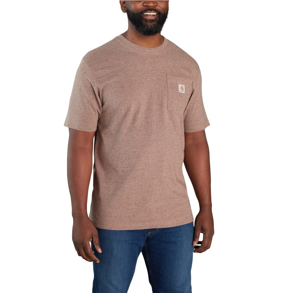 Carhartt Men's Loose Fit Heavyweight Short-Sleeve Pocket T-Shirt (Also Available in Big & Tall)  Ash Violet Heather NEP  Small