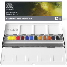 Profesjonalny zestaw farb akwarelowych Winsor & Newton Czarne pudełko Zestaw 12 półpaczek