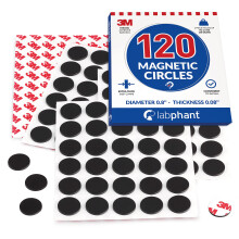 Magnetic Dots 120pcs - Round Magnets with Adhesive Backing  Circle Size Diameter 0.8  x 0.08  on 4 Tape Sheets  with 3M Strong Adhesive Backing. Perfe