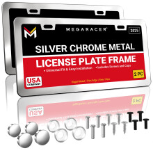 Chroom Kentekenplaathouder voor Auto's | 2 Stuks | Metalen Auto Kentekenplaten