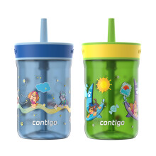 Contigo Leighton Taza con Popote, 14 oz, Cool Lime PAW Patrol (Popote que cambia de color); Glacier PAW Patrol