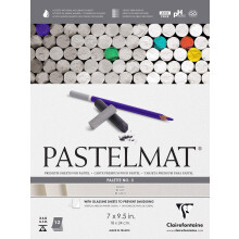 Clairefontaine Pastellmat Limmad Pad - Palett nr 3 - (7 x 9 1/2 tum) 18 x 24 cm - 360g - 12 ark - Vit