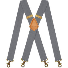 Suspensrios masculinos com ganchos de presso AYOSUSH, smoking formal cinza grande e alto para servios pesados