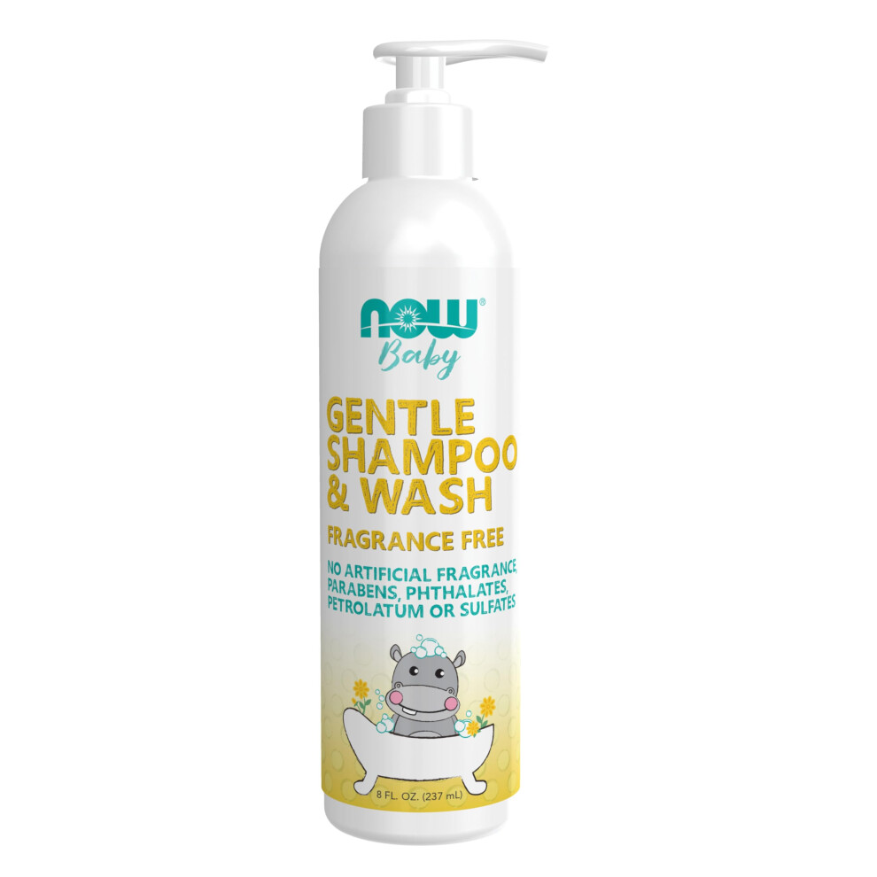 NOW Baby  Gentle Shampoo & Wash  Fragrance Free with No Artificial Fragrance  Parabens  Phthalates  Petrolatum or Sulfates  8-Ounce