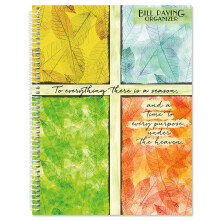 Faith Bill Paying Organizer Book - Personal Account book 9"""" by 12 inch Spiral-Bound 14 Pockets 32 Label Stickers Bill Tracking