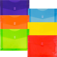 Buste di espansione in plastica di carta in jam con chiusura a gancio e loop - Opuscolo di lettere - 9 3/4 x 13 con espansione da 2 pollici - Colori