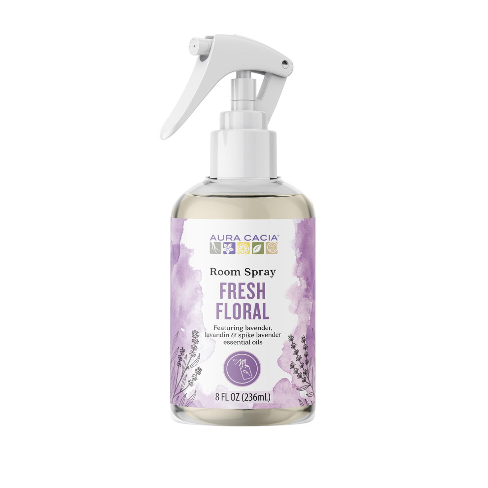 Aura Cacia Fresh Floral Room Spray 8 Fl. oz. - Light Aroma  No Synthetic Fragrances-image-OPC-PGSHKYK-NEW