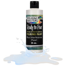 Tinta de Efeitos Especiais Perolada Azul Pouring Masters - Frasco de 8 Onças - Acrílica Pronta para Usar