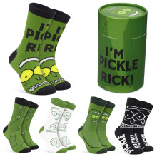 Rick and Morty Mens Calf Socks Pack of 5 Funny Novelty Socks - Gifts for Men (Green)