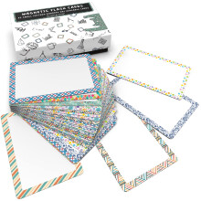 Etiquetas Magnéticas para Quadro Branco 2,8 x 1,8 in, Bordas com Padrão, 40 Unidades, Etiquetas Coloridas