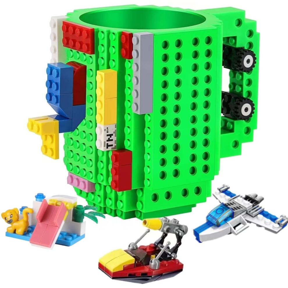 Tazze Da Caff Deexito ""Build On Brick"", Tazze Creative Fai Da Te Per Feste Di Bambini Con Mattoncini Da Costruzione, Divertenti Regali Originali-image