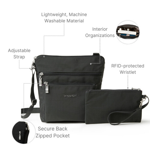 Baggallini Baggallini Pocket Crossbody ?e RFID - ?s??ta ?a??d??? Crossbody ??a G??a??e? ?e ????????e?? ????ta ???? - ??af???, ?d??????? ?s??ta 2