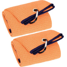 VIVIDLY 2 Pacotes de Toalhas de Golfe Tri-fold, Microfibra Premium com Clip de Carabina