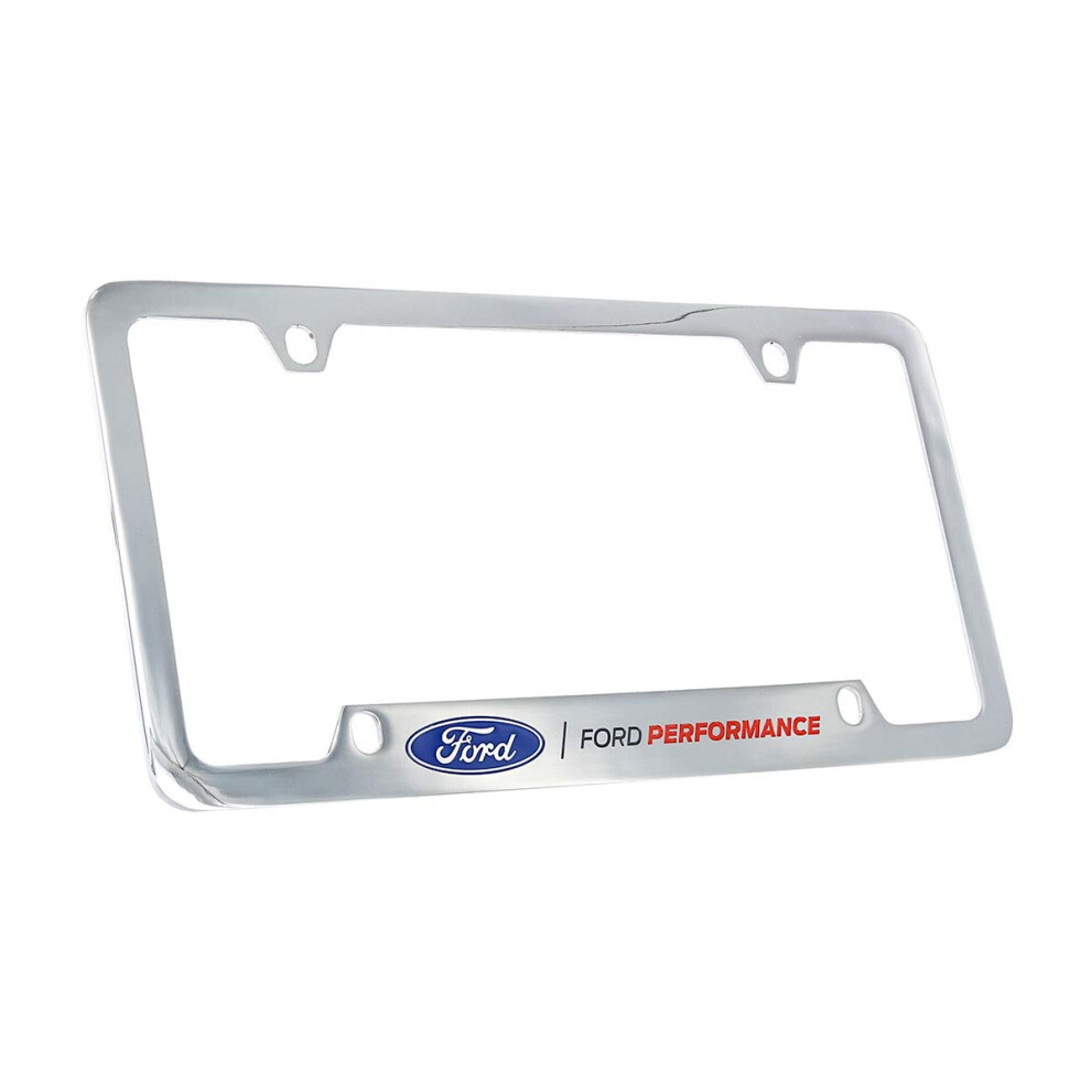 Ford Performance Wordmark Chrome Plated Metal License Plate Frame Holder