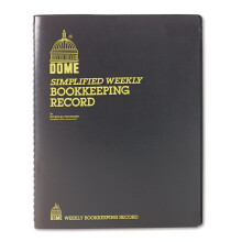 Dome 600 Bookkeeping Record Brown Vinyl Cover 128 Pages 8 1/2 x 11 Pages