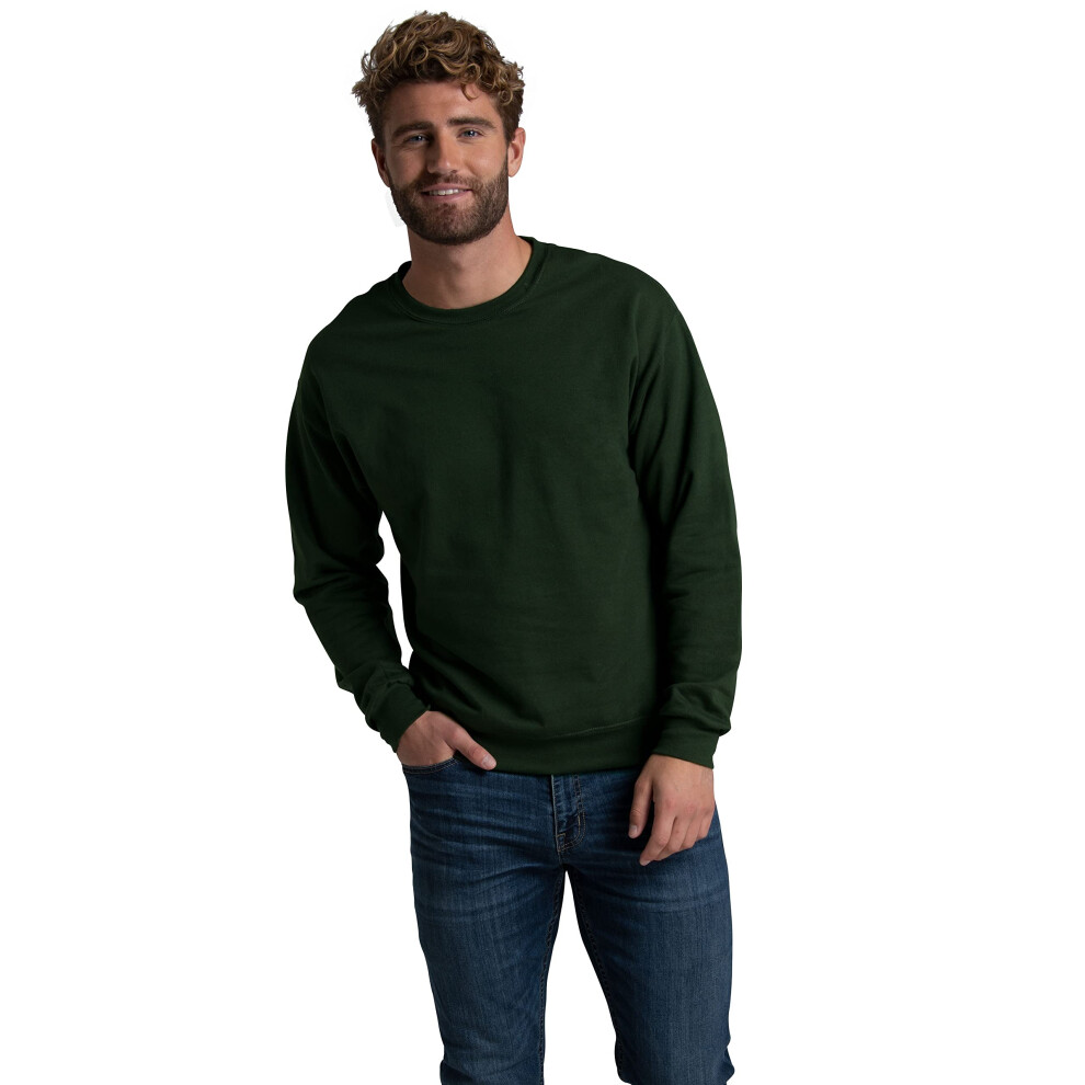 Fruit of the Loom Men's Moisture Wicking Eversoft Fleece Sweatshirt  Duffle Bag Green  Small
