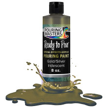 Tinta de Efeito Iridescente Dourada/prateada - 8 Onças - Acrílica Pronta para Usar