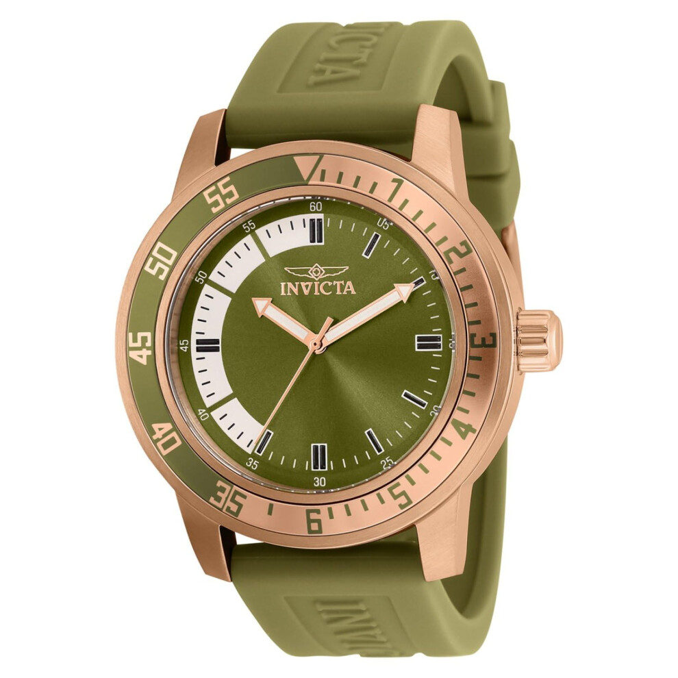 Photos - Wrist Watch Invicta Men's Specialty 45mm Silicone Quartz Watch Dark Green  (Model: 35685)